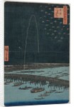 Fireworks at Ryogoku, from the series One Hundred Views of Famous Places in Edo, 1858 by Utagawa Hiroshige