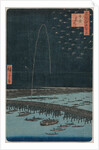 Fireworks at Ryogoku, from the series One Hundred Views of Famous Places in Edo, 1858 by Utagawa Hiroshige