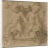 Fountain with Putti Riding Dolphins, last half 1800s by Alphonse Legros