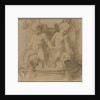 Fountain with Putti Riding Dolphins, last half 1800s by Alphonse Legros