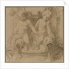 Fountain with Putti Riding Dolphins, last half 1800s by Alphonse Legros