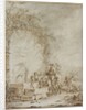 Frontispiece for an Album of Drawings: Peasants at a Fountain…, 1784 by Dirk Langendijk