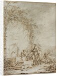 Frontispiece for an Album of Drawings: Peasants at a Fountain…, 1784 by Dirk Langendijk