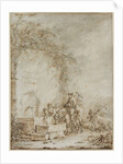 Frontispiece for an Album of Drawings: Peasants at a Fountain…, 1784 by Dirk Langendijk