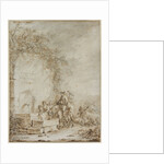 Frontispiece for an Album of Drawings: Peasants at a Fountain…, 1784 by Dirk Langendijk
