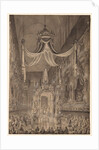 Funeral for Marie-Thérèse of Spain, Dauphine of France, in the Church of Nôtre Dame…1746, c. 1746 by Charles-Nicolas Cochin