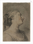 Head of a Female Figure in Profile, Turned to the Right, c. 1763-1770? by Hughes Taraval