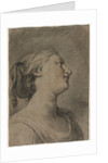 Head of a Female Figure in Profile, Turned to the Right, c. 1763-1770? by Hughes Taraval