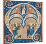 Historiated Initial Excised from a Responsorial: Christ in Majesty with Saints, c. 1280-1300 by Unknown