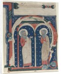 Historiated Initial Excised from an Antiphonary: SS. Paul the Hermit and Anthony, c1200-1230 by Unknown