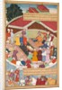 Hulagu Khan giving a feast and dispensing favor upon the amirs and princes…, c. 1596-1600 by Lal; Dharam Das; Padarath
