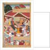 Hulagu Khan giving a feast and dispensing favor upon the amirs and princes…, c. 1596-1600 by Lal; Dharam Das; Padarath