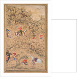 Hunting with Falcons in a Landscape, c. 1558-1560; borders added probably 1700s by Abd al-Samad (attributed to)