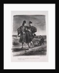 Illustrations for Faust: Faust, Méphistophélé and the barbet, 1828 by Eugène Delacroi