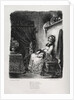 Illustrations for Faust: Marguerite with the wheel, 1828 by Eugène Delacroi