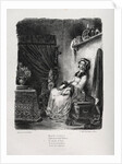 Illustrations for Faust: Marguerite with the wheel, 1828 by Eugène Delacroi