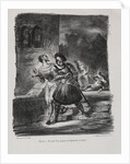 Illustrations for Faust: Méphistophélés and Faust flee after the duel, 1828 by Eugène Delacroi