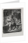 Illustrations for Faust: Méphistophélés and Faust flee after the duel, 1828 by Eugène Delacroi