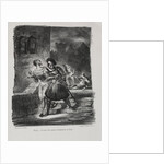 Illustrations for Faust: Méphistophélés and Faust flee after the duel, 1828 by Eugène Delacroi