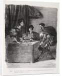 Illustrations for Faust: Méphistophelés is at Marthe, 1828 by Eugène Delacroi