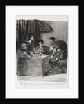 Illustrations for Faust: Méphistophelés is at Marthe, 1828 by Eugène Delacroi
