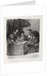 Illustrations for Faust: Méphistophelés is at Marthe, 1828 by Eugène Delacroi