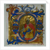 Initial D[eus in loco] with a Prophet Excised from a Gradual, 1409-10 by Lorenzo Monaco