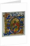 Initial D[eus in loco] with a Prophet Excised from a Gradual, 1409-10 by Lorenzo Monaco