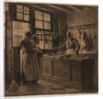 Interior of a Butcher Shop, c. 1881 by Léon Augustin Lhermitte