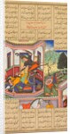 Isfandiyar slays Arjasp, the king of Turan, from a Shah-nama of Firdausi…, 1600-16 by Haidar Kashmiri