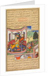 Isfandiyar slays Arjasp, the king of Turan, from a Shah-nama of Firdausi…, 1600-16 by Haidar Kashmiri