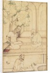 Kabir and Two Followers on a Terrace; Calligraphy, c. 1610-1620 by Unknown