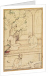 Kabir and Two Followers on a Terrace; Calligraphy, c. 1610-1620 by Unknown