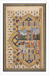 King Luhrasp Ascends the Throne: A Processon Arrives at Court…, c. 1560s-80s by Unknown