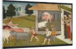 Krishna and Lakshmana Taking the Cattle Out to Graze, page from the Bhagavata Purana, c. 1780-1790 by Unknown