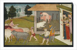 Krishna and Lakshmana Taking the Cattle Out to Graze, page from the Bhagavata Purana, c. 1780-1790 by Unknown