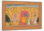 Krishna Exacts a toll from the Milkmaids, from a Bhagavata Purana, c. 1600 by Unknown