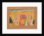 Krishna Exacts a toll from the Milkmaids, from a Bhagavata Purana, c. 1600 by Unknown
