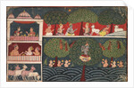 Krishna Stealing Gopis Clothes, Page from the Bhagavata Purana, c. 1650 by Unknown