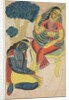 Krishna Stroking Radha's Feet, 1800s by Unknown