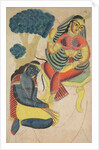 Krishna Stroking Radha's Feet, 1800s by Unknown