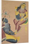 Krishna Stroking Radha's Feet, 1800s by Unknown