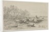 Landscape with a Flock of Sheep, 1800s by Charles-Émile Jacque