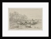 Landscape with a Flock of Sheep, 1800s by Charles-Émile Jacque