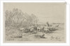 Landscape with a Flock of Sheep, 1800s by Charles-Émile Jacque