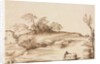 Landscape with a Man Leaning on a Bale, c. 1640 by Guercino