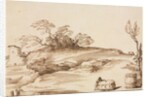Landscape with a Man Leaning on a Bale, c. 1640 by Guercino