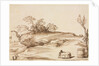 Landscape with a Man Leaning on a Bale, c. 1640 by Guercino