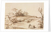 Landscape with a Man Leaning on a Bale, c. 1640 by Guercino