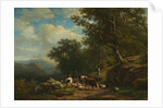 Landscape with a Peasant and His Flock, c. 1850 - 1859 by Alexander Joseph Daiwaille; Eugène Joseph Verboeckhoven